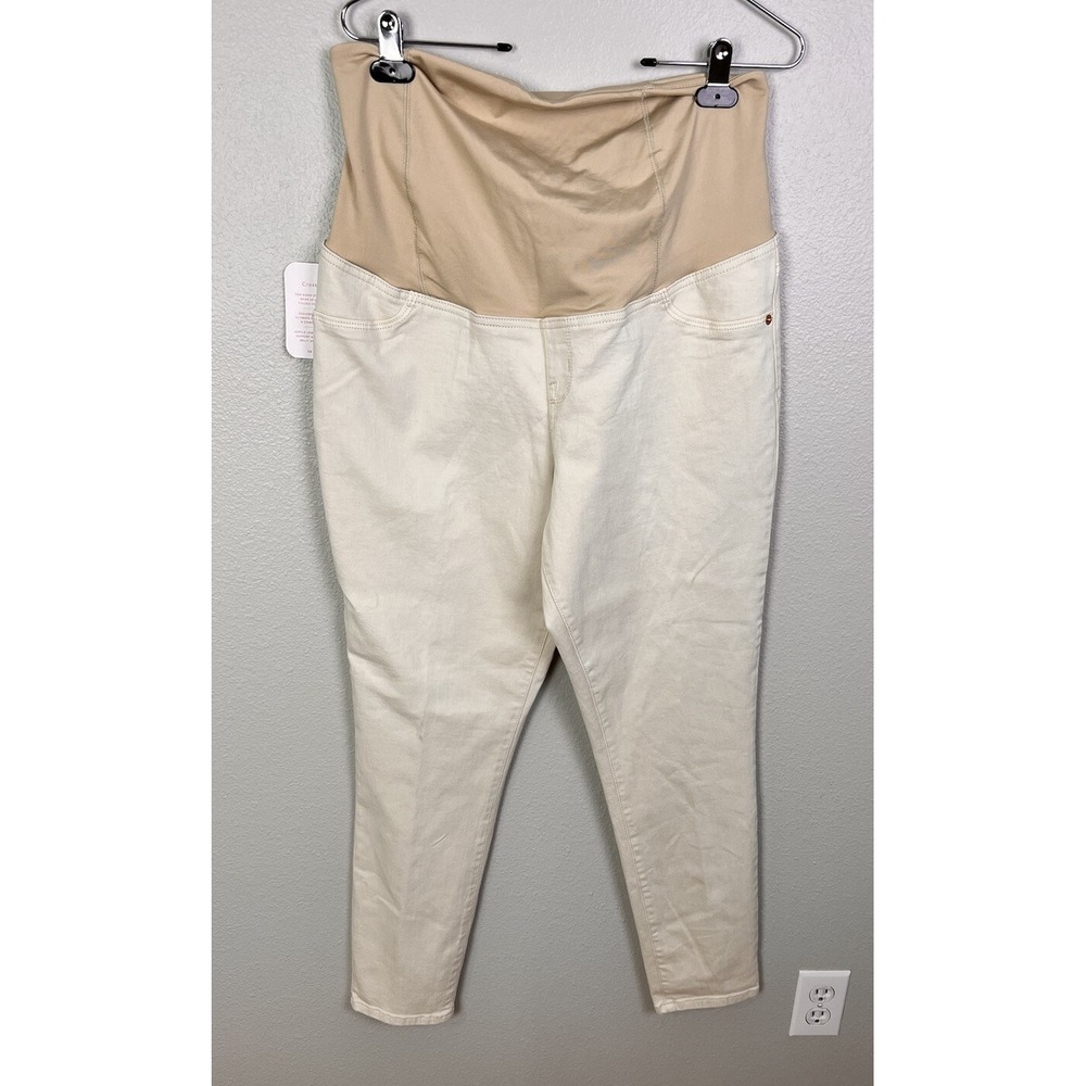 Isabel Maternity Sz 4 White Crossover Panel Skinny Entubado‎ Jeans